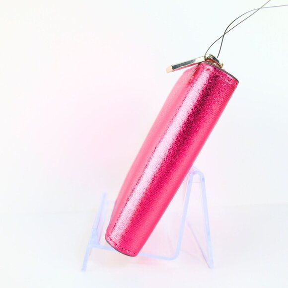 2 PC set -DKNY Lumen metallic faux-leather logo wallet + card case Pink - Picture 14 of 16